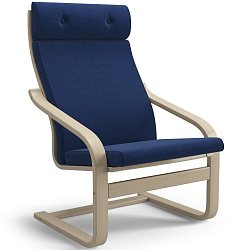 Кресло Бамбл Шифт темно-синий, каркас натуральный